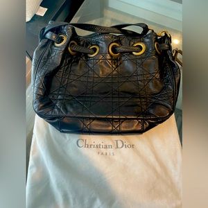 Christian Dior Vintage Cannage Drawstring Bucket Bag